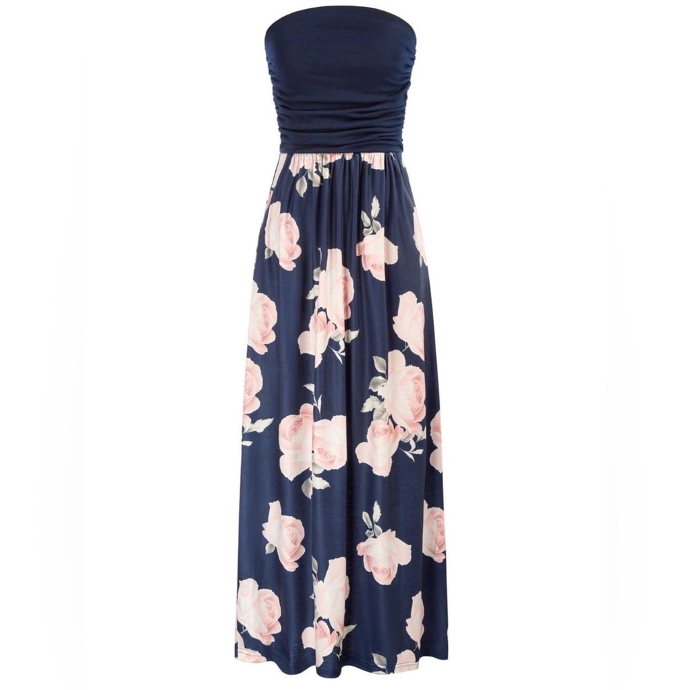 Grace Karin Navy and Pink Floral Dress